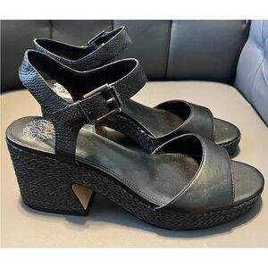 New! Vince Camuto Black Platform Sandals 9.5 M